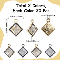 40шт 2 цвета подвески из сплава со стразами&nbsp;FIND-SC0020-26