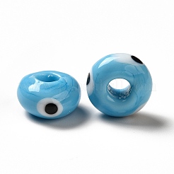 Hechos a mano de los abalorios del lampwork del ojo malvado&nbsp;LAMP-A153-08-03