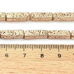 Fili di perle di roccia lavica naturale elettrodeposta&nbsp;G-I360-K03-02