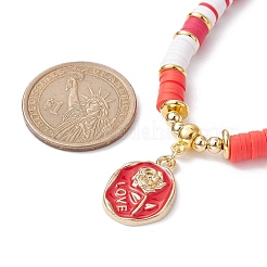 Collier pendentif fleur en alliage émaillé&nbsp;NJEW-JN04537-02