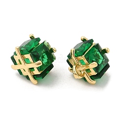 Подвески из латуни и прозрачного циркония&nbsp;ZIRC-Q202-09G