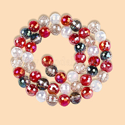 4 нити гальванизированные стеклянные бусины нити&nbsp;GLAA-PA0001-09A