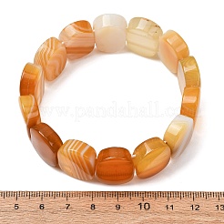 Braccialetti elasticizzati ovali in agata naturale a bande (tinta e riscaldata) per uomo e donna&nbsp;GG-CBA9ACE-A11