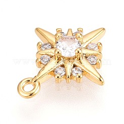Латунные микропаве прозрачные подвески с фианитом&nbsp;X1-KK-T075-24G