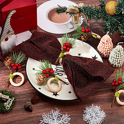 Ronds de serviette en bois sur le thème de noël&nbsp;AJEW-WH0261-90