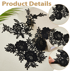 2 stile toppa in tessuto ricamato in poliestere con fiori&nbsp;PATC-HS0001-11