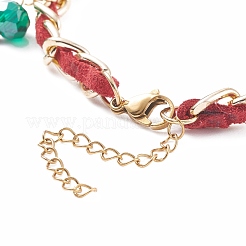 Bracelet à breloques en alliage de canne de bonbon de Noël&nbsp;BJEW-TA00090-02