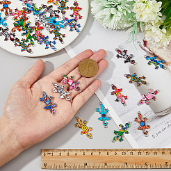 48 шт. 12-цветные подвески-соединители из сплава с УФ-печатью&nbsp;FIND-HY0003-03