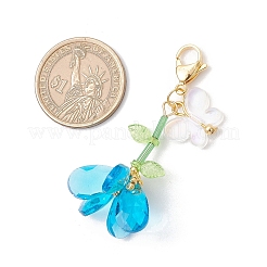 Set di decorazioni con pendenti a farfalla in acrilico e perline di vetro fatte a mano&nbsp;HJEW-MZ00259-04