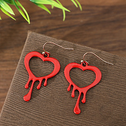 Boucles d'oreilles pendantes en alliage et émail pour la Saint-Valentin&nbsp;WG5C6E2-01