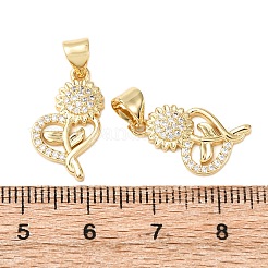 Латунные микропаве прозрачные подвески с фианитом&nbsp;KK-K408-50G