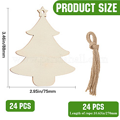24 шт. подвески из необработанного дерева и пеньковая веревка&nbsp;FIND-WH20020-26B