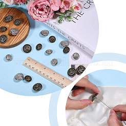 48 шт. 4 стиля пуговицы из сплава на ножке&nbsp;BUTT-CA0001-37