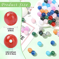 20шт круглые бусины из смолы с имитацией кошачьего глаза&nbsp;RESI-YW0004-43A