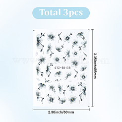 3 шт. самоклеящиеся наклейки для дизайна ногтей из АБС-пластика с цветочным рисунком&nbsp;MRMJ-SP0001-23