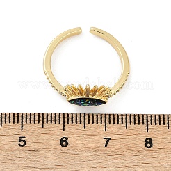 Открытые манжеты из латуни с микро-паве и цирконием для женщин&nbsp;RJEW-G343-29G-02