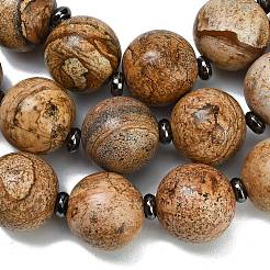 Cuentas de jaspe imagen natural hebras&nbsp;GG-CBA007A-D08-02
