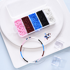 6000шт 5 цвета стеклянный бисер&nbsp;SEED-YW0001-15A