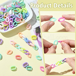 200 шт. 2 стиля непрозрачных акриловых соединительных колец&nbsp;OACR-YW0002-05