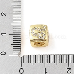 Messing Micro Pave klare Zirkonia europäische Perlen&nbsp;KK-K368-01G-05