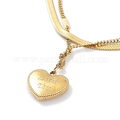Placcatura ionica (ip) 304 catene in acciaio inossidabile bracciale multifilo a doppio strato&nbsp;BJEW-F466-04G