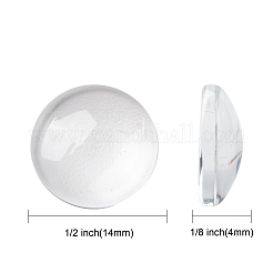 Transparente Glas Cabochons&nbsp;GGLA-R026-14mm