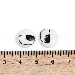 Cabochon in resina rotondi piatti bianchi e neri a forma di cartone animato&nbsp;CRES-Q009-01C