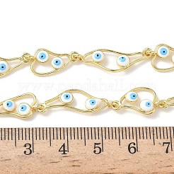 Латунная эмаль сглаз звено цепи ожерелья&nbsp;NJEW-G183-01G-05