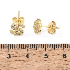 Boucles d'oreilles à clous en laiton et strass pour femmes&nbsp;EJEW-G464-04G-01