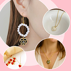 12 шт. 12 подвески в форме сердца из латуни и эмали&nbsp;KK-PH0014-25