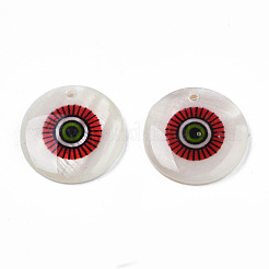 Breloques de coquillages d'eau douce imprimés&nbsp;SHEL-T009-20D