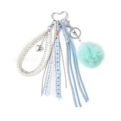 Подвеска из искусственного кроличьего волоса&nbsp;HJEW-JM04328-02