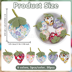 30 шт. 6 цвета Cooton клубничный костюм аксессуары&nbsp;DIY-OC0014-39