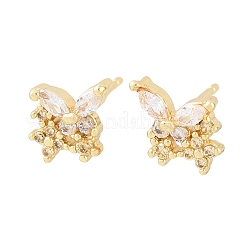 Boucles d'oreilles en laiton avec micro pavé de zircons cubiques pour femmes&nbsp;KK-A305-07G-06