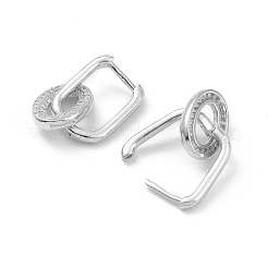 Cerchio anello cremagliera placcatura in ottone cubic zirconia orecchini a cerchio per le donne&nbsp;EJEW-K245-27P