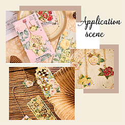 4 marque-page rose en laiton et fer émaillé&nbsp;AJEW-SP0002-25