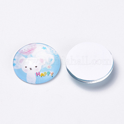 Cabochon con retro piatto in vetro stampato&nbsp;X-GGLA-Q056-017-10mm
