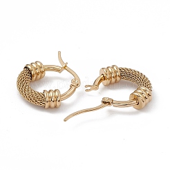 Boucles d'oreilles créoles en acier inoxydable 201 avec placage sous vide PVD pour femmes&nbsp;EJEW-B016-30G