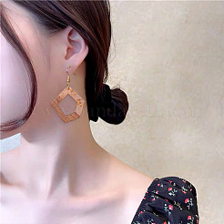 30шт 15 стильные подвески из прозрачной смолы и орехового дерева&nbsp;RESI-FW0001-04