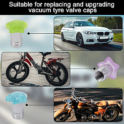 20 шт. 5-цветные колпачки для вентилей шин из смоляной звезды и алюминиевого сплава&nbsp;HJEW-NB00310