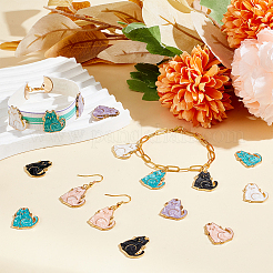 50шт 5 цвета сплава эмалевые подвески&nbsp;ENAM-OC0001-19