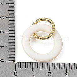 Anneaux de liaison en coquillage blanc naturel et laiton&nbsp;KK-C262-05D-G