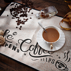 Tapis de tasse en coton et lin thème café&nbsp;AJEW-WH0201-019