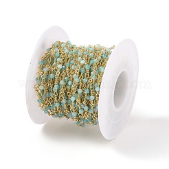 Chaînes perlées en amazonite naturelle manuelles&nbsp;CHC-K008-A04