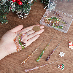 16 шт. 4-х цветные прозрачные стеклянные бусины подвески decroationg&nbsp;HJEW-PH02199