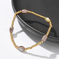 304 Edelstahlperlen-Stretcharmbänder für Damen&nbsp;LS-BJEW-M054-01G-01
