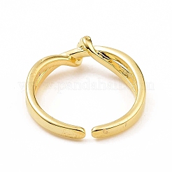 Кольцо-манжета с прозрачным кубическим цирконием и крест-накрест&nbsp;RJEW-B028-25G