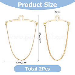 2 fermacravatta con bottone in ottone bicolore&nbsp;AJEW-HS0001-13A