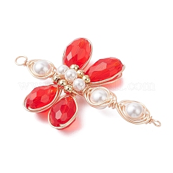 4 шт. подвески-соединители из стеклянных бусин в виде стрекозы&nbsp;PALLOY-TA00315