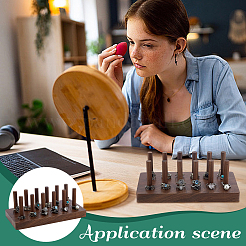 Ring-Organizer-Ausstellungsständer aus Holz mit 12 Stück Stäbchen&nbsp;RDIS-WH0009-033